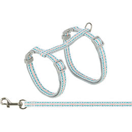 Produktbild von Trixie Katzengeschirr mit Leine Retro grau/blau