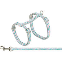 Produktbild von Trixie Katzengeschirr mit Leine Retro grau/blau