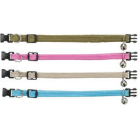 Produktbild von Trixie Katzenhalsband aus elastischem Mesh-Material mit Glöckchen und Klettverschluss in verschiedenen Designs - 1 Stk.