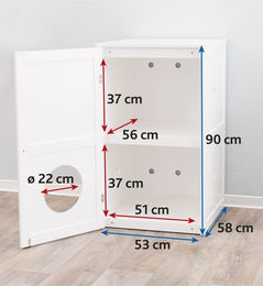 Trixie Katzenhaus für XL Katzentoilette aus Holz in Weiß mit 2 Etagen – Bild 1 von 3