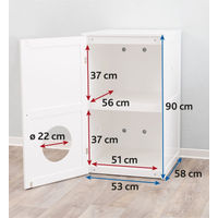 Produktbild von Trixie Katzenhaus für XL Katzentoilette aus Holz in Weiß mit 2 Etagen