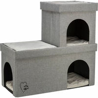Produktbild von Trixie Katzenhöhle Kimy Soft Edition 2-stöckiges Katzenbett aus Plüsch in Grau 76 x 72 x 37 cm