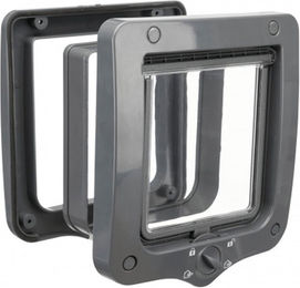 Trixie Katzenklappe aus Kunststoff in Grau und Weiß – Bild 1 von 4