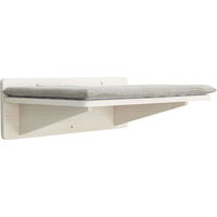 Produktbild von Trixie Katzenliegeplatte mit Kissen zur Wandmontage aus Holz in Weiß und Grau