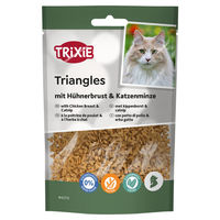 Produktbild von Trixie Katzensnack Triangles mit Hühnerbrust und Katzenminze 50 g