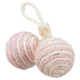 Produktbild von Trixie Katzenspielzeug 2 Bälle am Seil aus Sisal ø 4,5 cm