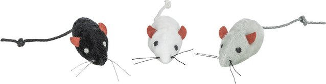 Trixie Katzenspielzeug Plüschmäuse mit Glocke und Katzenminze 5cm 5er Pack - 1 Stk. – Bild 1 von 2