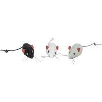 Produktbild von Trixie Katzenspielzeug Plüschmäuse mit Glocke und Katzenminze 5cm 5er Pack - 1 Stk.