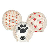 Produktbild von Trixie Katzenspielzeug Set mit Rasselbällen aus Jute und Seil, bunt, 3 Stück - 3 x 5 cm