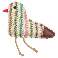 Produktbild von Trixie Katzenspielzeug Vogel aus Plüsch mit Catnip in Bunt und Weiß 11 cm