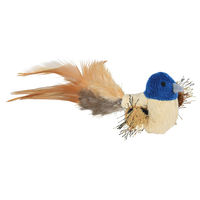 Produktbild von Trixie Katzenspielzeug Vogel aus Plüsch mit Catnip und Federn bunt - 8 cm