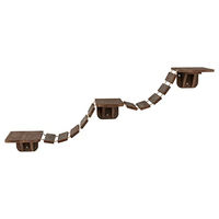 Produktbild von Trixie Katzensteg Wandhalterung aus Holz mit drei Plattformen und Bridge Braun