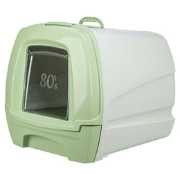 Trixie Katzentoilette EasyDraw Haubentoilette aus Kunststoff grau/grün 46 x 48 x 57 cm – Bild 1 von 2