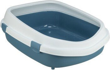 Trixie Katzentoilette Primo XXL Haubentoilette aus Kunststoff blau/weiß – Bild 1 von 4