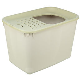 Produktbild von Trixie Katzentoilette Top-Entry aus Kunststoff Grau Grün 38 x 39 x 58 cm