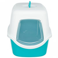 Produktbild von Trixie Katzentoilette Vico Haubentoilette XL Kunststoff Weiß/Blau