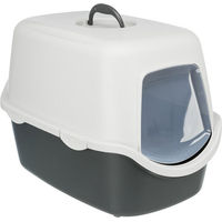 Produktbild von Trixie Katzentoilette Vico mit Haube aus Kunststoff in Grau und Weiß