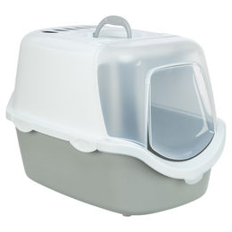 Trixie Katzentoilette Vico Open Top Haubentoilette aus Kunststoff Grau Weiß – Bild 1 von 5