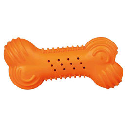 Trixie Kauspielzeug Knister-Knochen aus Naturkautschuk Orange - 11 cm – Bild 1 von 6