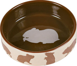 Trixie Keramik-Futternapf für Hamster, Meerschweinchen und Kaninchen in bunt oder braun, 80 ml - 80 ml – Bild 1 von 5