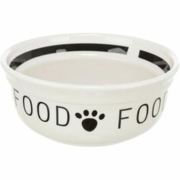 TRIXIE Keramik Futternapf für Hunde Weiß Schwarz - 1,6 l – Bild 1 von 3