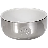 Produktbild von Trixie Keramik Futternapf für Katzen Silber Weiß - 0,3 l