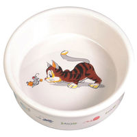 Produktbild von Trixie Keramik Futternapf mit Katzen-Maus-Motiv Weiß 200 ml - 200 ml