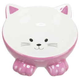 Trixie Keramik Futternapf mit Katzenmotiv Weiß 14 cm - 0,15 l – Bild 1 von 1