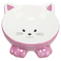 Produktbild von Trixie Keramik Futternapf mit Katzenmotiv Weiß 14 cm - 0,15 l