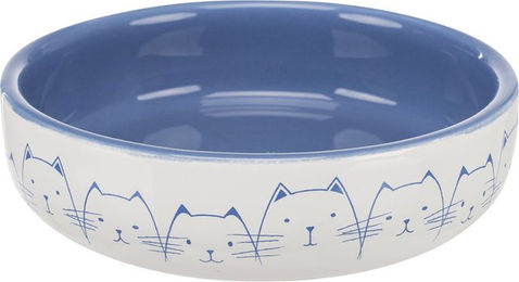 Trixie Keramik Katzennapf für kurznasige Rassen blau creme 300 ml - 0,3 l – Bild 1 von 3