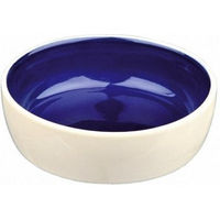 Produktbild von Trixie Keramiknapf für Katzen und Hunde creme/blau 0,3l - 0,3 l