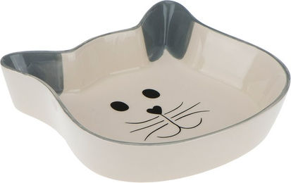 Produktbild von Trixie Keramiknapf Katzengesicht 250 ml Grau Weiß - 250 ml