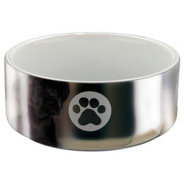Produktbild von Trixie Keramiknapf mit Motiv silber/weiß Durchmesser 12 cm - 0,3 l