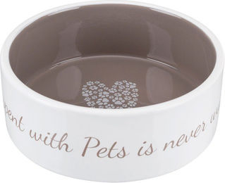 Trixie Keramiknapf Pet's Home in Weiß und Beige mit 800 ml Fassungsvermögen - 0,8 l – Bild 1 von 2