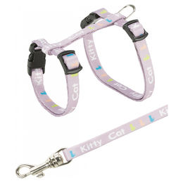 Trixie Kitten Geschirr mit Leine aus Nylon im Kitty Cat Motiv – Bild 1 von 2