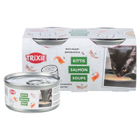 Produktbild von Trixie Kittis Soup Katzen-Suppe mit Huhn und Lachs für erwachsene Katzen, glutenfrei und ohne Zucker, 8 x 80 g - 4 x 80 g