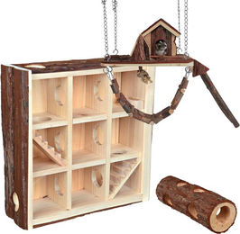 Produktbild von Trixie Kleintier Spielzeug Set aus Holz in Braun