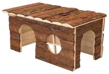 Trixie Kleintierhaus Jerrik aus Rindenholz für Kaninchen und Meerschweinchen 40 x 23 x 20 cm – Bild 1 von 8