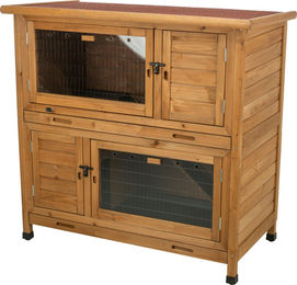 Trixie Kleintierstall aus Holz mit Wärmedämmung 2-stöckig Braun 116 x 113 x 65 cm – Bild 1 von 4