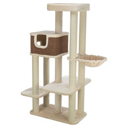Produktbild von Trixie Kratzbaum Bertholo für Katzen in Creme und Dunkelbraun mit Plüsch