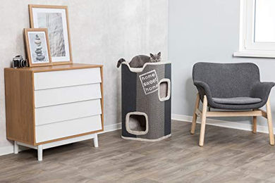 Trixie Kratzbaum Jorge Cat Tower Grau mit Sisal 38 x 38 x 78 cm – Bild 1 von 9