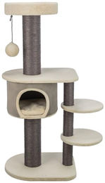 Trixie Kratzbaum Marcello für Katzen in Grau mit Plüsch 140 cm – Bild 1 von 3