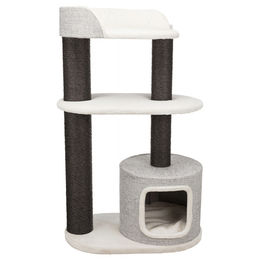 Trixie Kratzbaum XXL Cara für Katzen in Weiß/Grau mit 128 cm Höhe und Sisal-Elementen – Bild 1 von 4