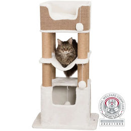 Trixie Kratzbaum XXL Lucano für Katzen, 110 cm, weiß/beige – Bild 1 von 6