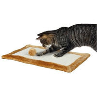 Produktbild von Trixie Kratzmatte für Katzen aus Sisal mit Plüschrand in Braun/Natur 55 x 35 cm