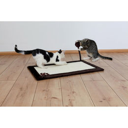 Trixie Kratzmatte für Katzen aus Sisal mit Plüschrand in Natur/Braun 70 x 45 cm – Bild 1 von 5