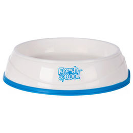 Produktbild von Trixie Kühlnapf Fresh & Cool Futternapf für Hunde aus Kunststoff in Blau und Weiß - 0,25 l