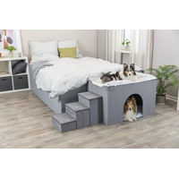Produktbild von TRIXIE Kuschelhöhle Harvey mit Treppe für Hunde mittlerer Rassen Grau Weiß Schwarz