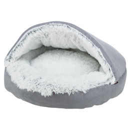 Trixie Kuschelhöhle Hundebett für kleine Hunde aus Polyester grau weiß schwarz - 1 Stk. – Bild 1 von 4