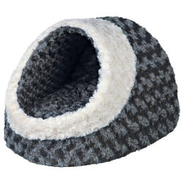 Trixie Kuschelhöhle Kaline Hundebett aus Plüsch Grau Beige für Riesenrassen – Bild 1 von 12